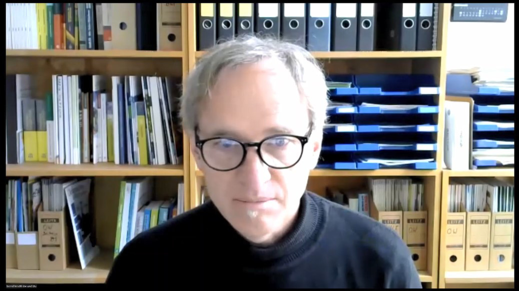 Screenshot des Mitschnitts der Präsentation von Prof. Dr. Bernd Hirschl.